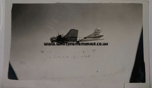Possibly a B-17 Training Aircraft - Caption reads 'Here I Is'.